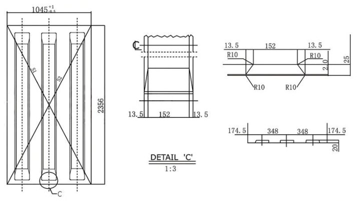 3 Wave Round Roof Panel